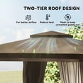 thumbnail image 3 of Outsunny 10' x 10' Outdoor Patio Gazebo, Soft Top Gazebo Canopy Shelter with Double Roof, Curtains, Netting, Steel Frame, Ceiling Hook, Khaki, 3 of 9