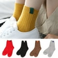 thumbnail image 1 of Cheers 1 Paire Femmes Chaudes Rétro Doux Rayé 3D Couleur Unie Vintage Automne Hiver Chaussettes, 1 of 1