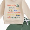 thumbnail image 4 of TOWED22 Toddler Baby Boy 2Pcs Outfits Print Graphic Pullover Tops + Drawstring Pants Set Fall Winter Clothes, 4 of 4