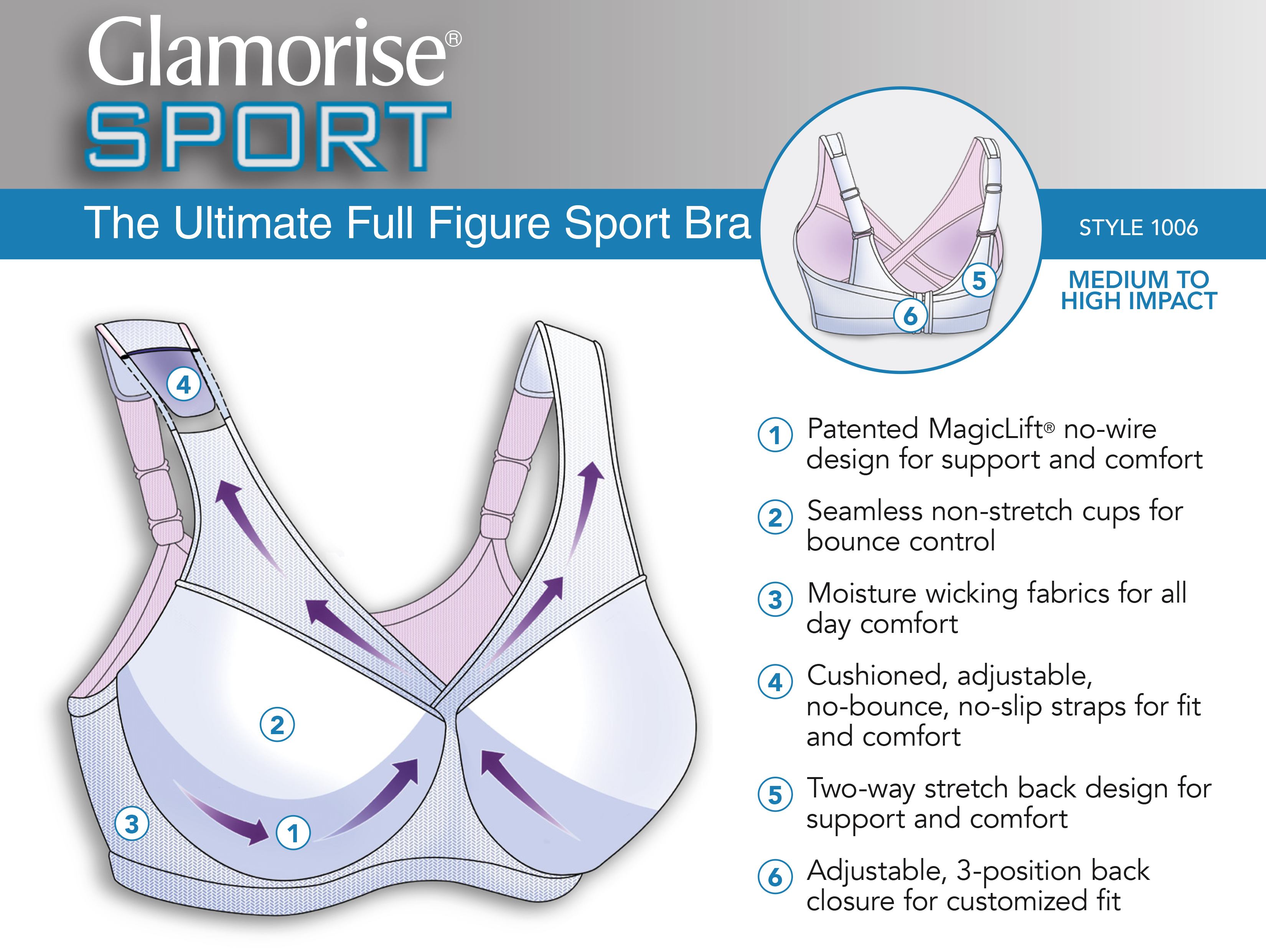 glamorise sports bra 1006