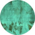 thumbnail image 1 of Ahgly Company Indoor Round Abstract Turquoise Blue Modern Area Rugs, 6' Round, 1 of 4