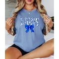 thumbnail image 4 of Trendy Lions Floral Shirt for Women and Teens Cute Blue Bow Sports Tee Blue Jean Shirt Adult Large, 4 of 4