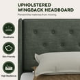 thumbnail image 6 of Einfach King Size Lift up Platform Storage Bed Frame with Fabric Upholstered Wingback Button Tufted Headboard, Dark Gray, 6 of 12