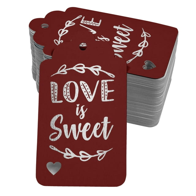 Inkdotpot Silver Foil Paper Hang Tags Love Is Sweet Wedding Favor Tags 100 Pack
