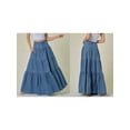 thumbnail image 2 of Rdhnmea Womens Denim Long Skirt Stylish Solid High Waist A-Line Jean Skirt, 2 of 9