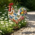 thumbnail image 3 of Sktrjpolfis Double Sided Painted Rooster Yard Stake, 11.8×7.9 Inch Weatherproof Outdoor Lawn Ornament for Flower Bed Backyard Patio Home Garden Decorations, 3 of 5