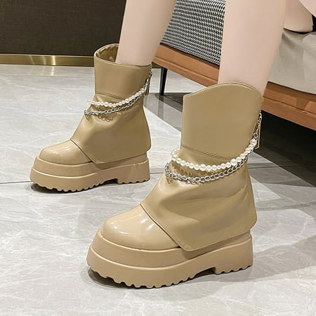 

jsaierl Womens Fashion Solid Boots Zipper Women Pointed Head High Heel Boots Shoes
