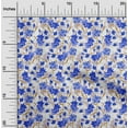 thumbnail image 1 of oneOone Cotton Jersey Royal Blue Fabric Leaves & Floral Artistic Sewing Fabric By The Yard Printed Diy Clothing Sewing Supplies 58 Inch Wide, 1 of 4