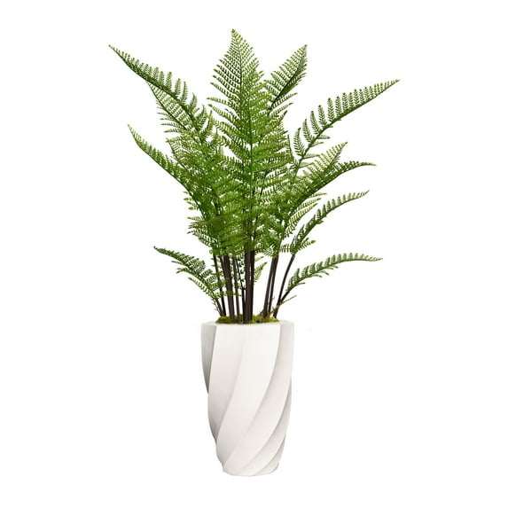 Vintage Home Artificial Faux Real Touch 5.17 Feet Tall Fern Plant With Eco Planter
