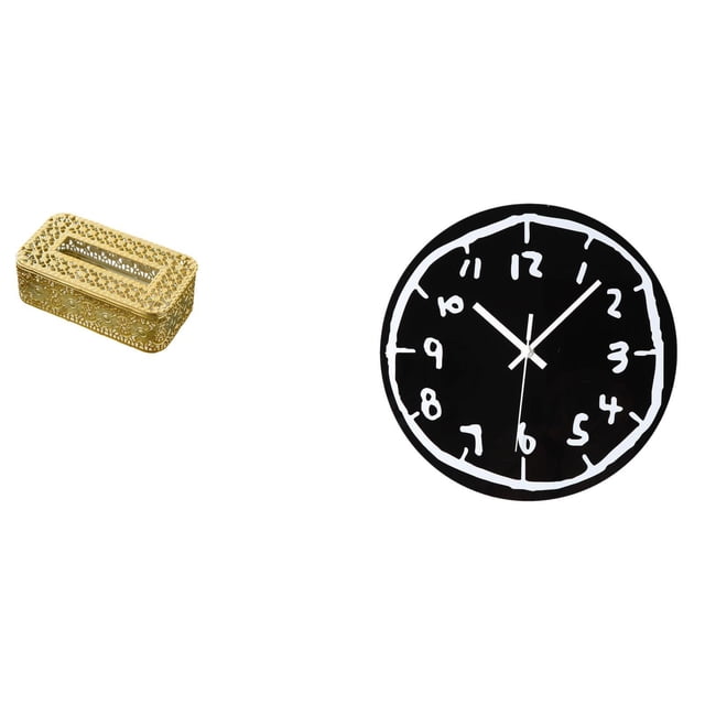 Caja De Pañuelos Minimalista Moderna Con Reloj De Pared Acrílico, Adorno Decorativo Para El Hogar, Baño, Cocina, Oficina, Comedor.