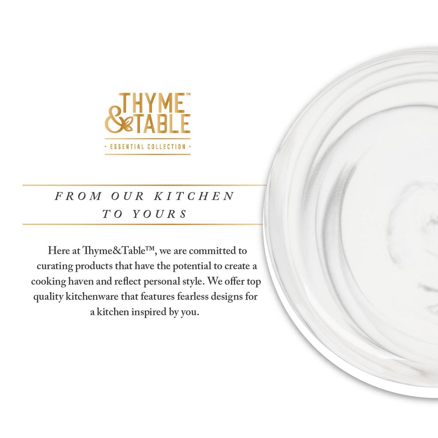 Thyme & Table Grey Marble Stoneware Round Dinner Plate