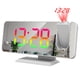 thumbnail image 1 of Despertador electronico Reloj despertador digital con proyección de 180 ° con brillo de luz RGB dinámico Ajuste de alarma doble con repetición ajustable Puerto de cargador USB Reloj con espejo para d, 1 of 7