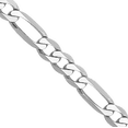 thumbnail image 2 of 14K Solid White Gold 4mm Figaro Link Chain Necklace, 2 of 4