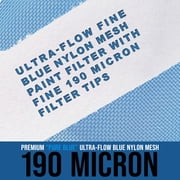 250 Pack of Paint Strainers with Fine 190 Micron Filter Tips PURE BLUE Ultra-Flow Blue Nylon Mesh Cone Paint Screen