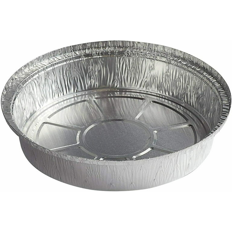 Juvale 25 Pack Round Aluminum Pan with Lids for Baking, Disposable Tin Foil  Containers for Roasting, 9 Inches