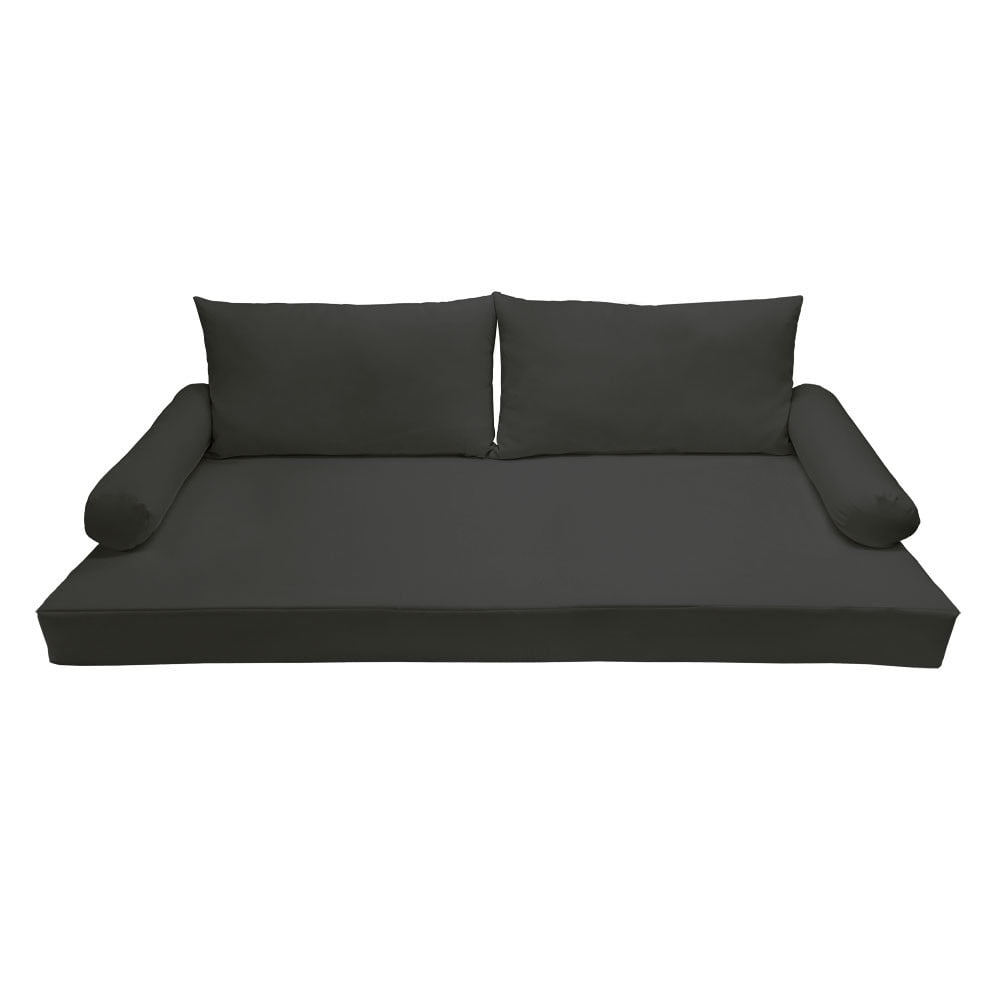 5 Pc Black Twin Size Mattress 75"x38"x5" Porch Patio Swing Bed Bench