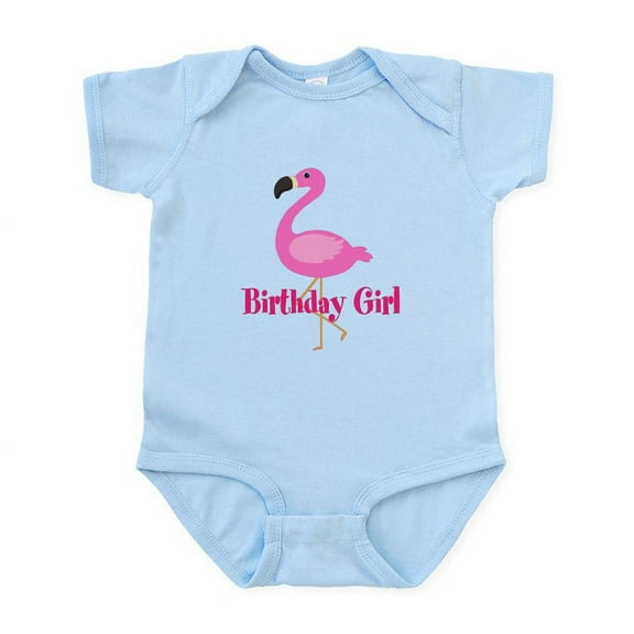 CafePress - Birthday Girl Pink Flamingo Body Suit - Baby Light Bodysuit, Size Newborn - 24 Months