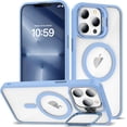 thumbnail image 1 of KOMI Magnetic Case for iPhone 13 Pro Max Case with Camera Stand [Compatible with MagSafe] [Military Drop Tested] Shockproof Slim Clear iPhone 13 Pro Max Phone Case for Women Men Blue, 1 of 5