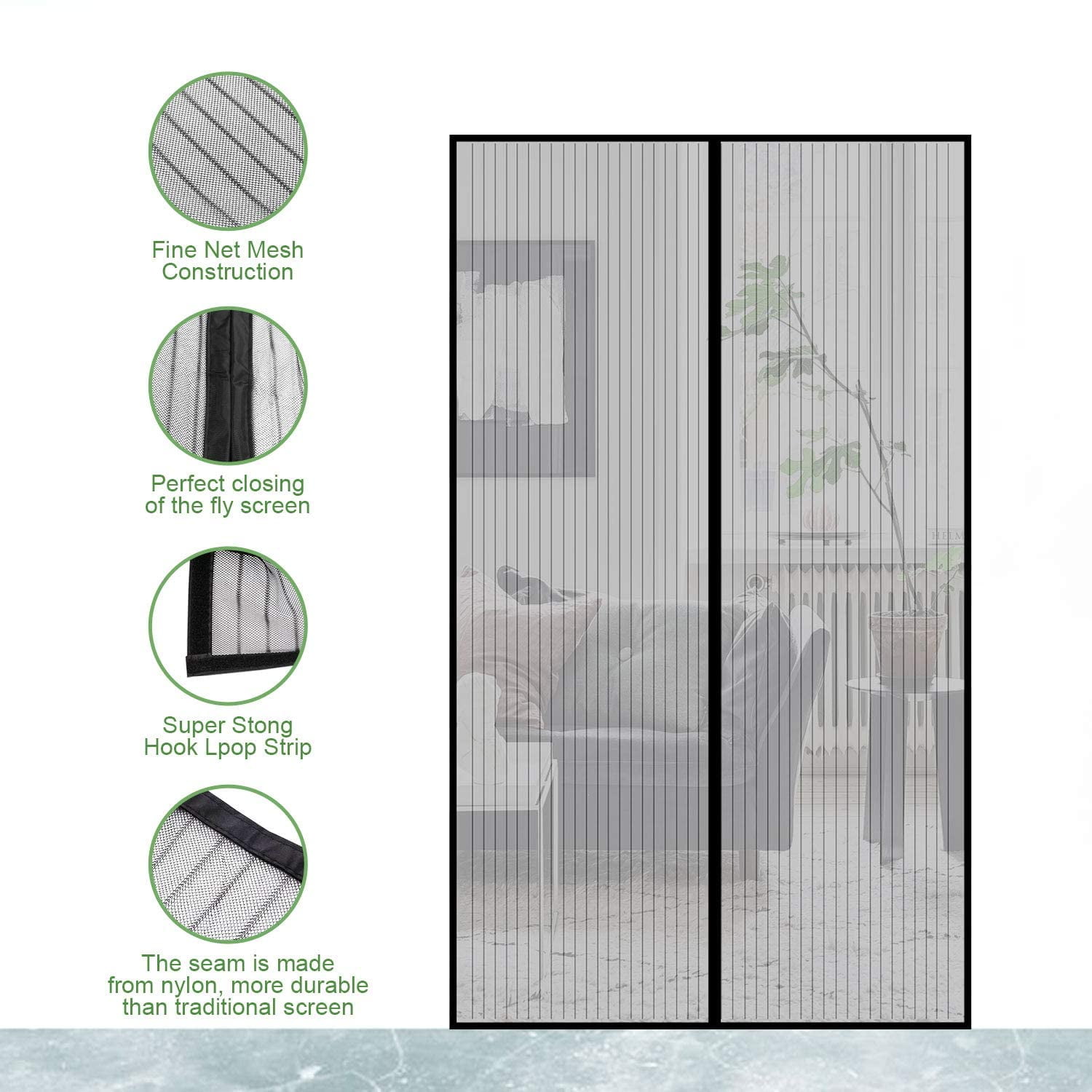 Mesh Screen Door , Gimars Heavy Duty Mesh Curtain for Front door Size up to 36"83" Max