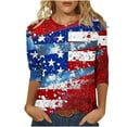 thumbnail image 2 of TrendVibe365 4th of July T Shirts Women Summer Stars Stripes Independence Day Shirts Casual 3/4 Sleeve Patriontic Tunic Tops Fashion Crew Neck 1776 Clothes Loose Fit Outfits, 2 of 5
