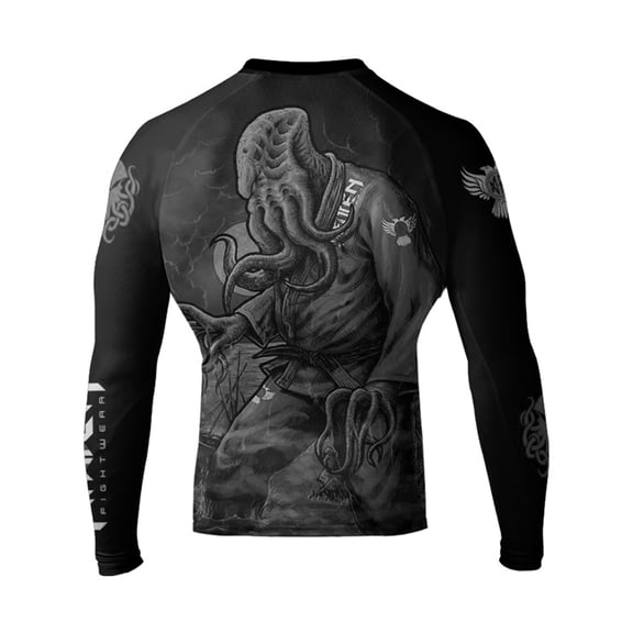 Raven Fightwear Men's BJJ Horror Cthulhu Jiu Jitsu BJJ Rash Guard MMA Black Edition