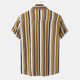 thumbnail image 5 of Camisa estampada a cuadros con solapa para hombre Camisa floral hawaiana Pompotops  oipoqjl24723, 5 of 9