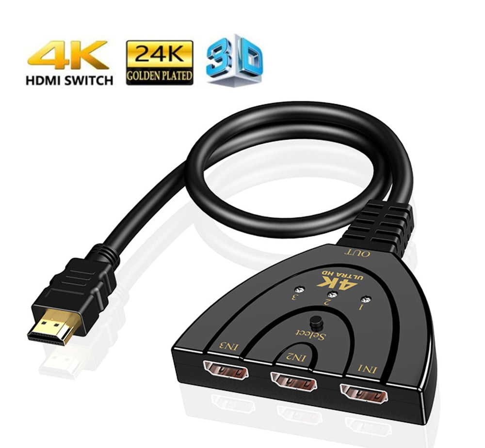 HDMI Switch 4K HDMI Splitter, 3 in 1 Out, Supports Full 4K 1080P 3D - Walmart.com