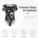 thumbnail image 4 of Fotbe Skull bird bat spider Body de Mujer con Cuello Redondo y Mangas Cortas, Sin Mangas Ajustado, Suave, Cómodo y Básico-XX-Large, 4 of 7