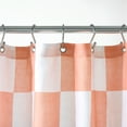 thumbnail image 3 of TOWN & COUNTRY PLAY Betty Bold Checkerboard Cotton-Rich Breathable Fabric Shower Curtain with Anti-Rust Grommets, Peach/White/Yellow, 70"x72", 3 of 9