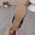 thumbnail image 4 of Viluyesy Wedge Sandals for Womens, Peep Toe Adjustable Buckle Wide Width 2026 Fashion Comfortable Shoes Navy US5.5, 4 of 5