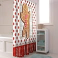 thumbnail image 4 of Christmas Shower Curtain Gingerbread Man Shower Curtains for Bathroom Decor Polka Dot Wood Grain for Christmas Decoration Bath Curtains Sets with Hooks Waterproof 36" W x 72" L, 4 of 6