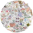 thumbnail image 1 of 50 pegatinas autoadhesivas de vinilo impermeables con diseño de flores para libros, 1 of 4