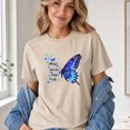 thumbnail image 4 of Jollimate Always Give Her Wings to Fly Shirt, Blue Butterfly Graphic Tee, Inspirational Gift for Women, 4 of 6