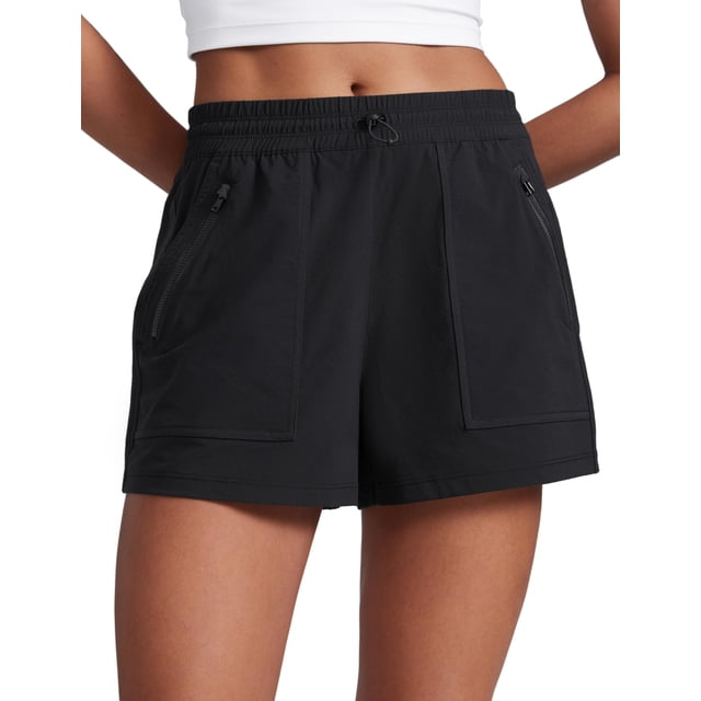 Shorts CRZ YOGA Cintura Alta 3" Resistente al Agua Negro Talla S
