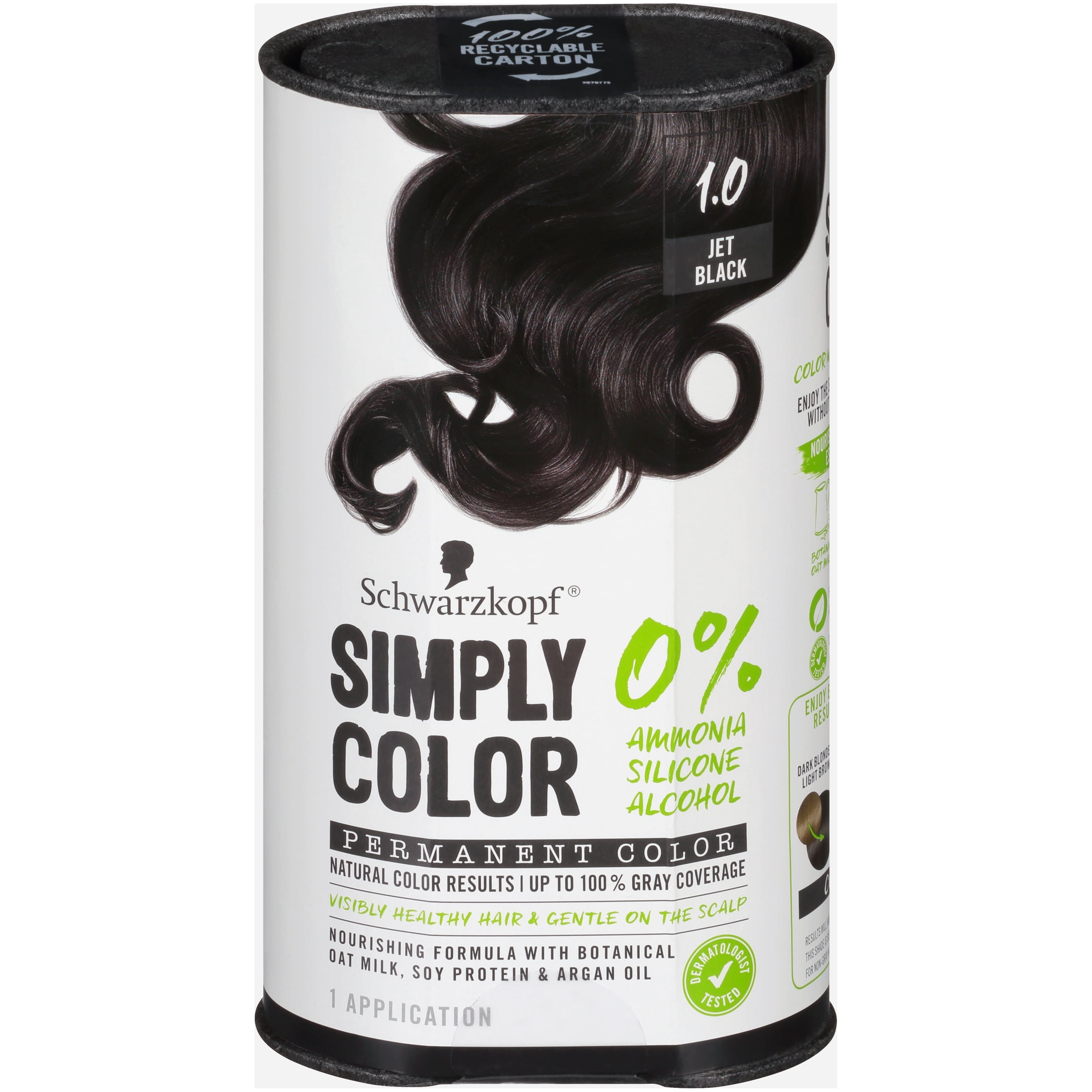 Schwarzkopf Simply Color Permanent Hair Color, 1.0 Jet Black Walmart