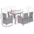 thumbnail image 4 of vidaXL 7 Piece Garden Dining Set with Cushions Grey Poly Rattan, 4 of 5