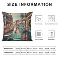 thumbnail image 5 of Orinice  Cityscape Throw Pillow Cushion Cover, Canal in Venice Italy Landmark Historical Famous Holiday Destinations of World, Decorative Square Accent Pillow Case,  White, 5 of 5