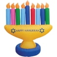 thumbnail image 4 of Zion Judaica 7' Colorful Inflatable Hanukkah Menorah for Indoor or Outdoor Decoration with LED Night Glowing Lights Hanukah Lawn Blowup Menorah - 7' x 7' (Multi-Color), 4 of 4