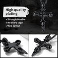thumbnail image 5 of ChainsHouse Black Cross Skull Pendant Necklaces for Men Stainless Steel Gothic Punk Necklace Jewelry Gift, 5 of 7