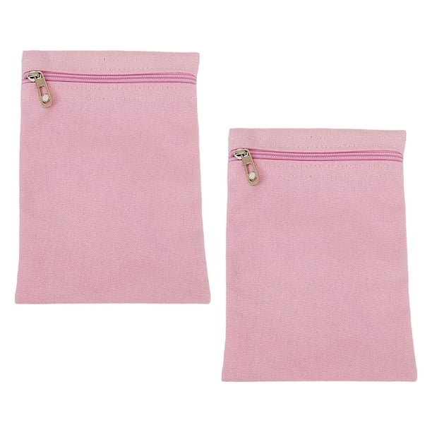 2 bolsillos para coser con cremallera, prácticos y ligeros, para viajes y de seguridad. Rosa L