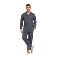 thumbnail image 4 of ANLIQI Mens Pajamas Set 100% Cotton Long Sleeve Sleepwear Pajamas for Men Notched Collar Loungewear Pjs with Pockets(Dark Gray L), 4 of 6