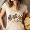 thumbnail image 4 of Peace Love Phlebotomist T-Shirt | Leopard Heart Football Game Day Tee, Gold, Size 3XL, 4 of 6