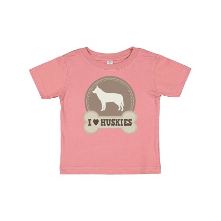 

Inktastic Husky Dog Gift I Love Huskies Gift Baby Boy or Baby Girl T-Shirt