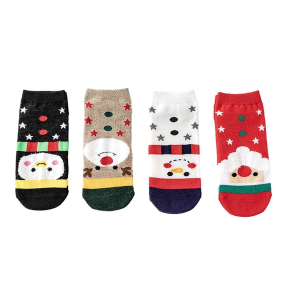 Yunhgft 4 Pair Novelty Low Crew Socks Chrismas Short Sock Stars Background