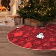 thumbnail image 5 of Daiia Playful Red Cartoon Faces Drawing Merry Christmas Tree Skirt , Xmas Large Lace-up Tree Skirt, Santa Snowflakes Rustic Home Decorations New Year Party Farmhouse Decor-48", 5 of 6
