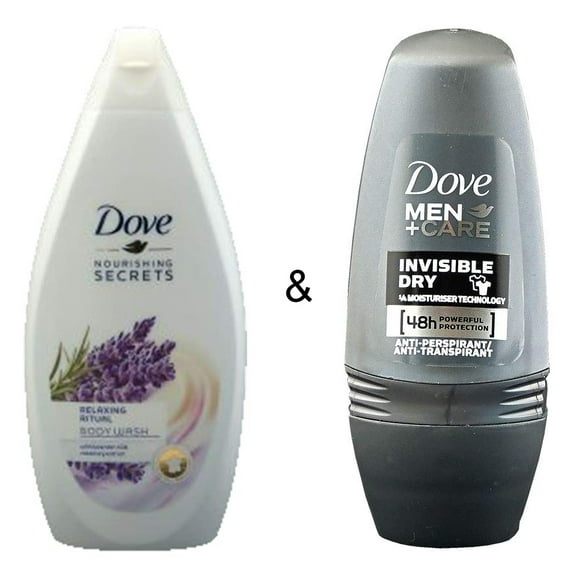 Body Wash Relaxing Ritual 500 by Dove & Roll-on Stick Invisible Dry 50 ml by Dove