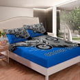 thumbnail image 2 of Erosebridal Dirt Bike Bedding Set Extreme Sports Lover Gifts Bed Sheets Motocross Rider Blue Fitted Sheet Teens Racer 3D Watercolor Motorcycle Cool Sports Sheets Twin with 1 Pillowcase, 2 of 4