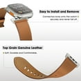 thumbnail image 2 of Dwitch Top Grain Genuine Leather Band for Apple Watch Ultra Band 49mm 46mm 45mm 44mm 42mm, Rugged Metal Connector Band Strap for Women Men iWatch Ultra 2/1 Series 10 9 8 7 6 5 4 3 2 1 SE,Brown, 2 of 9