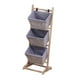 thumbnail image 4 of Cesta de almacenamiento de madera, estante de piso, organizador multiusos, estante de madera con marco para libros Estilo a, 4 of 9