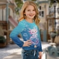 thumbnail image 2 of Garronmavis Cute Axolotl Girls Long Sleeve T-Shirts Size 5-6 Lightweight Tie Hem Front Clothing Tops Fashion Kids Fall Tops Crewneck Basic Tees Warm Basic Soft Long Sleeve Tees Top, 2 of 7